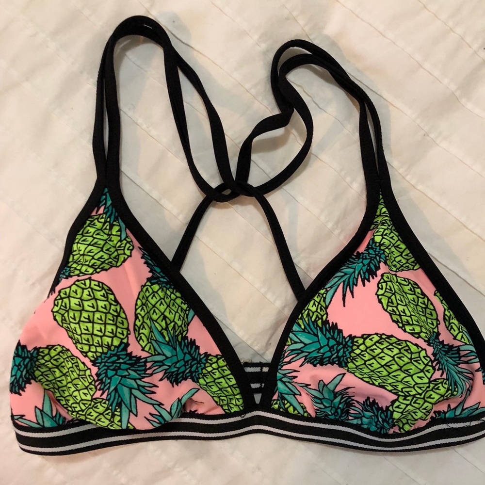 Pineapple Print Bikini Top